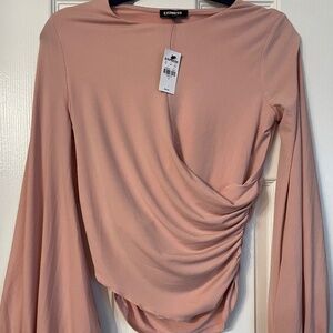 NWT Express Blouse Peachy-Pink SZ Small